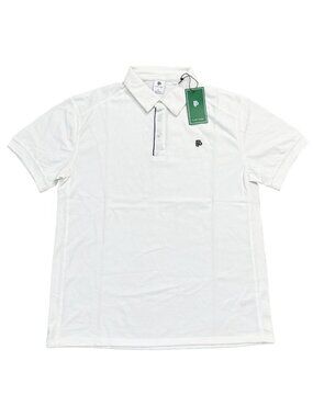 Men's White Polo Shirt XL Organic Cotton Classic Fit Short Sleeve